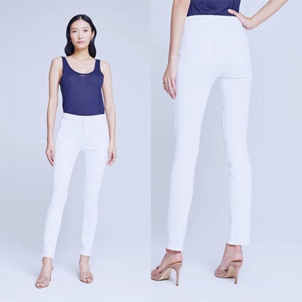 L'Agence Harrison High Rise Slim Straight Leg Jeans Women's Blanc Size: 25 NWT